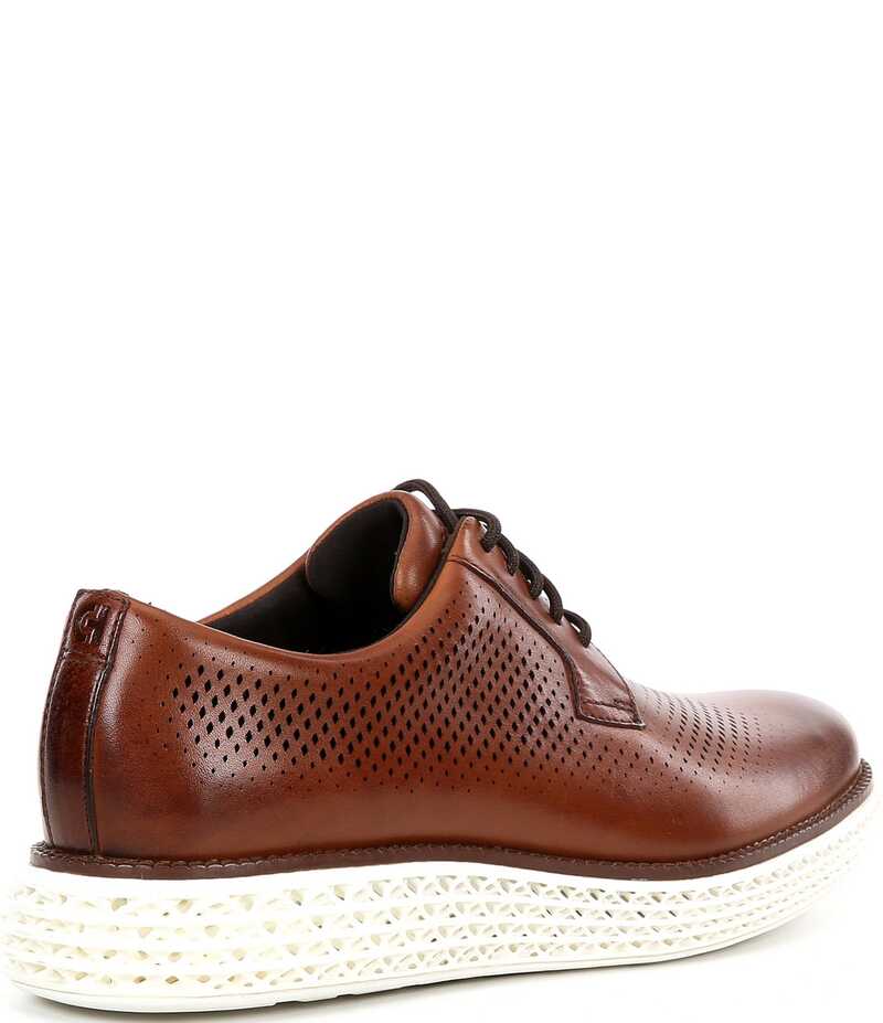 コールハーン メンズ シューズ ドレスシューズ オックスフォード Cole Haan Men's OriginalGrand 2.0 Laser Plain-Toe Oxfords British Tan/Optic White ホワイト