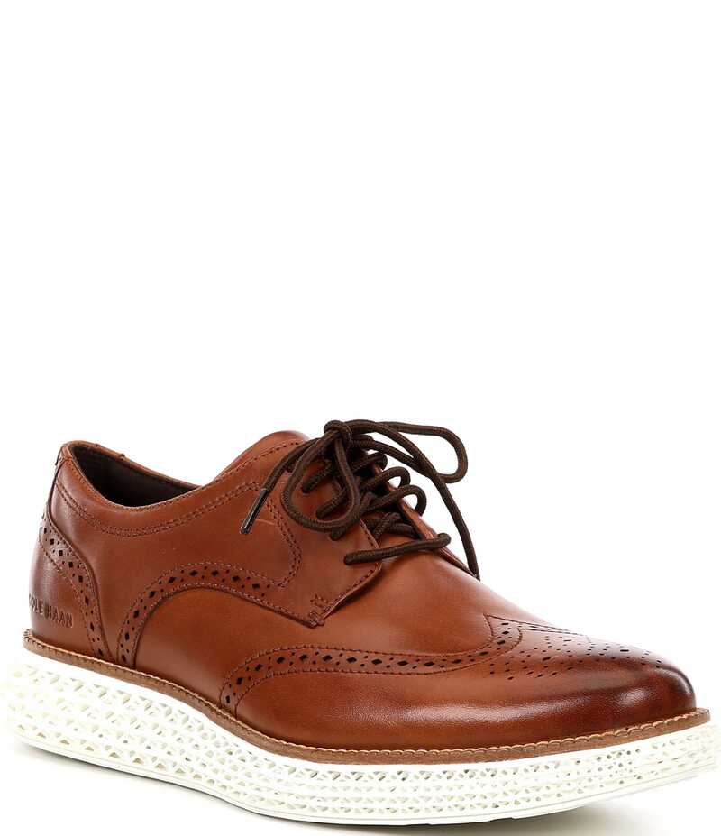 コールハーン メンズ シューズ ドレスシューズ ウィングチップ オックスフォード ブローグ Cole Haan Men's OriginalGrand 2.0 Wingtip Brogue Detail Oxfords British Tan タン｜ReVida 店