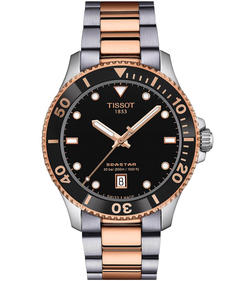 ティソット レディース アクセサリー ブレスレット・バングル・アンクレット Tシャツ Tissot Unisex Seastar 1000 Quartz Analog Stainless Steel Bracelet Watch Two Tone