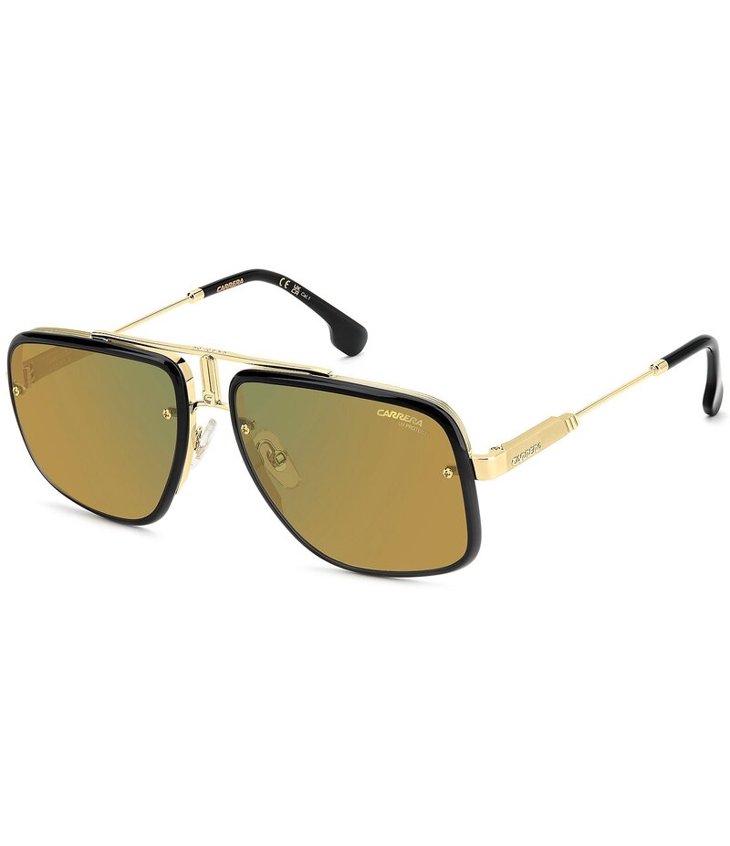 カレーナ レディース 付属品 サングラス・アイウェア Carrera Unisex Glory II 59粍 Aviator Sunglasses Black Yellow 黒いこと