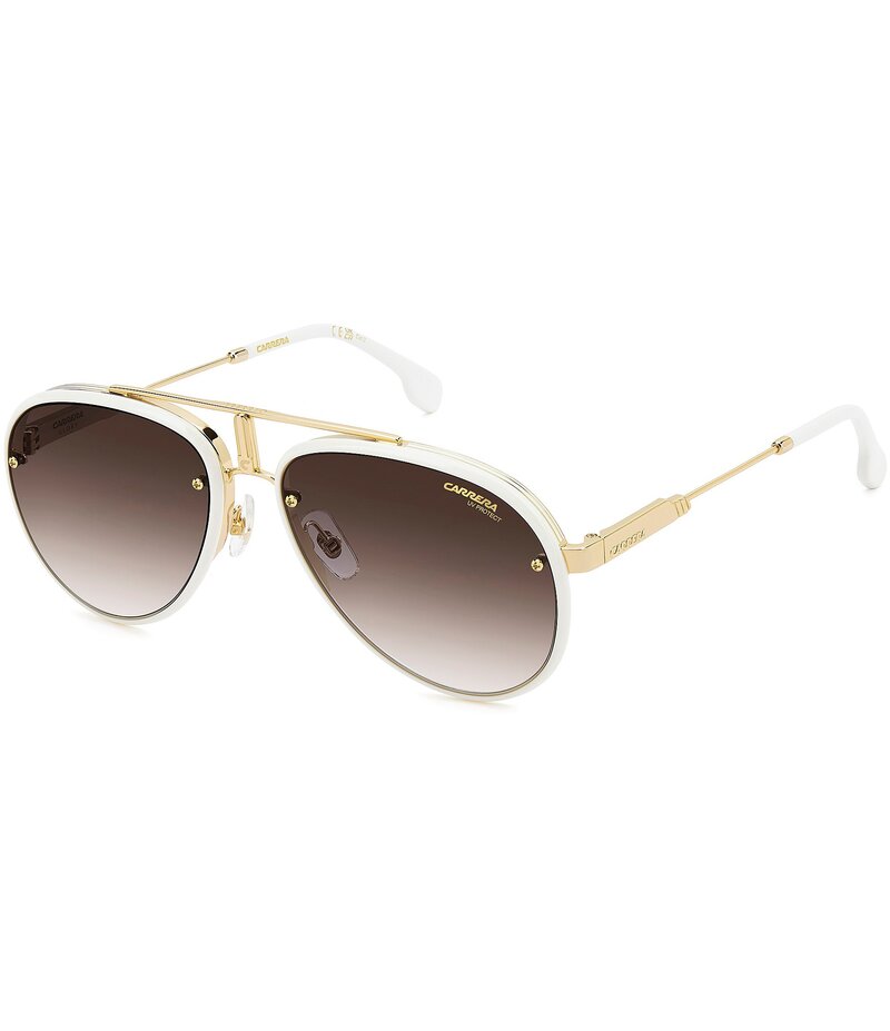 カレーナ レディース 付属品 サングラス・アイウェア Carrera Unisex Glory 58粍 Aviator Sunglasses Gold Ivory 象牙色