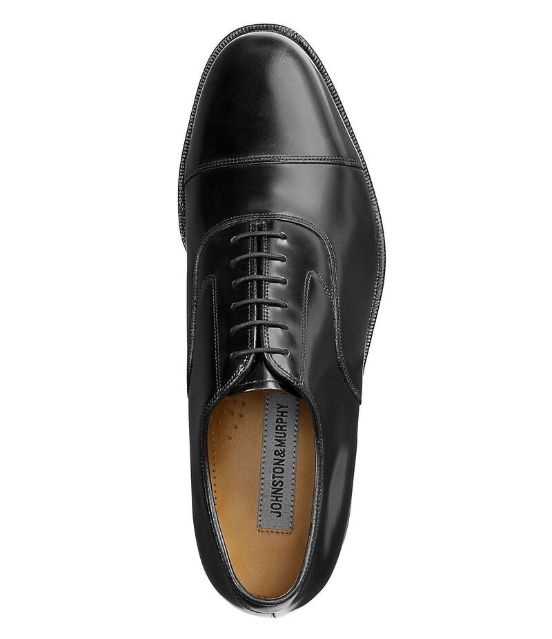 ジョンストンアンドマーフィー メンズ シューズ ドレスシューズ オックスフォード キャップ レザー Johnston & Murphy Passport Collection Melton Leather Cap-Toe Oxfords Black ブラック
