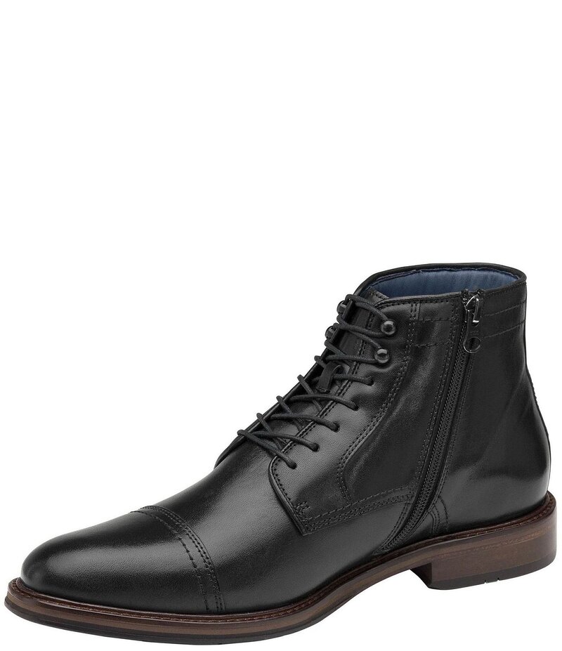 ジョンストンアンドマーフィー メンズ シューズ ブーツ・レインブーツ キャップ ブーツ レザー Johnston & Murphy Men's XC Flex Raleigh Leather Cap Toe Boots Black ブラック|ReVida 店