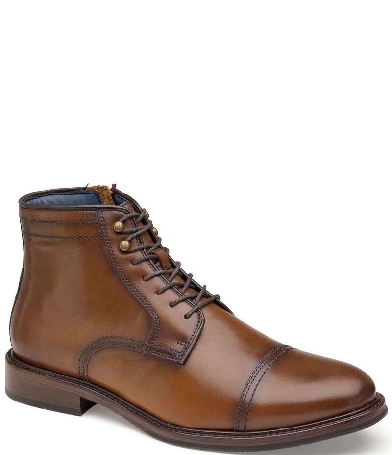 ジョンストンアンドマーフィー メンズ シューズ ブーツ・レインブーツ キャップ ブーツ レザー Johnston & Murphy Men's XC Flex Raleigh Leather Cap Toe Boots Tan タン|ReVida 店