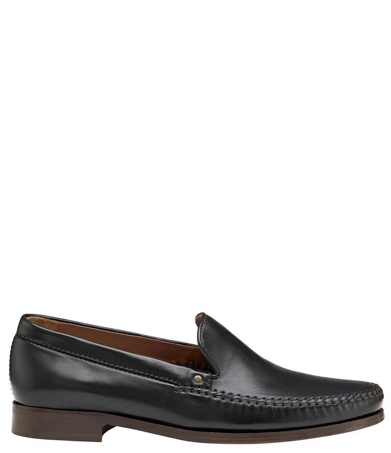 ジョンストンアンドマーフィー メンズ シューズ スリッポン・ローファー レザー ローファー Johnston & Murphy Collection Men's Baldwin Leather Venetian Loafers Black ブラック