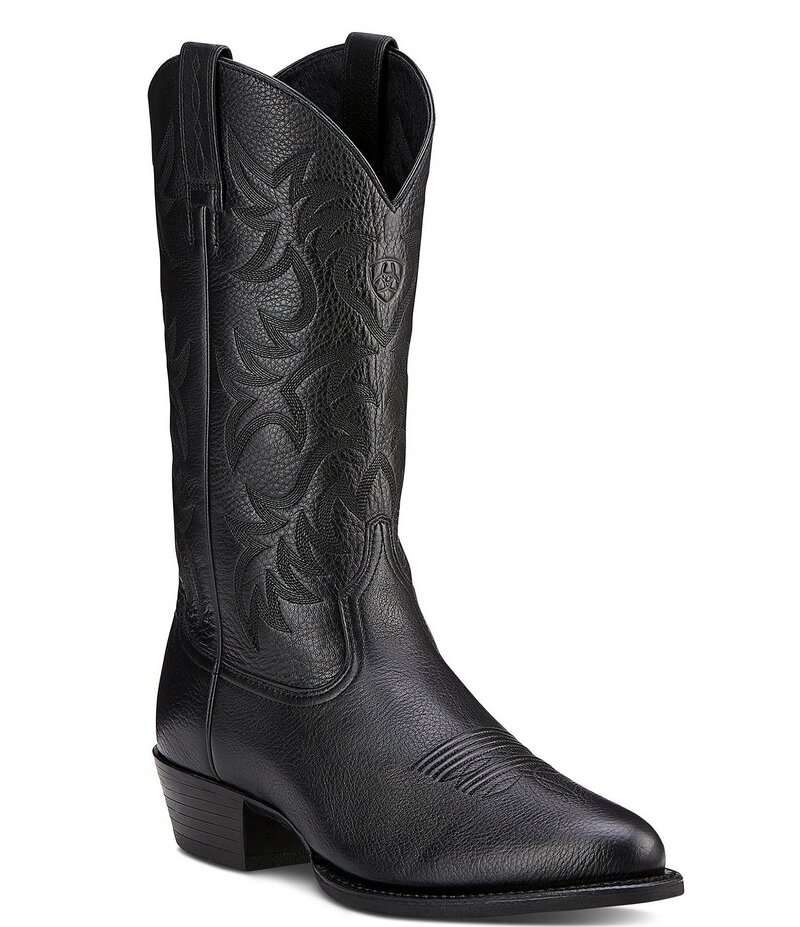 アリアト メンズ シューズ ブーツ・レインブーツ Ariat Men\u0027s Heritage R Toe Western Boots Black 黒いこと
