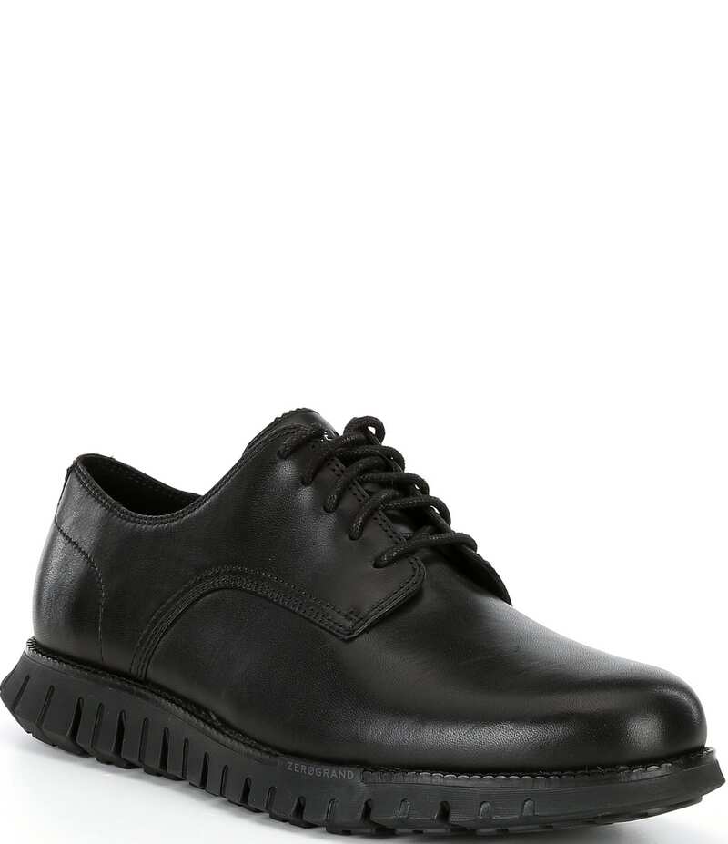 コールハーン メンズ シューズ ドレスシューズ オックスフォード レザー Cole Haan Men's ZEROGRAND Remastered Leather Plain Toe Oxfords Black/Black ブラック