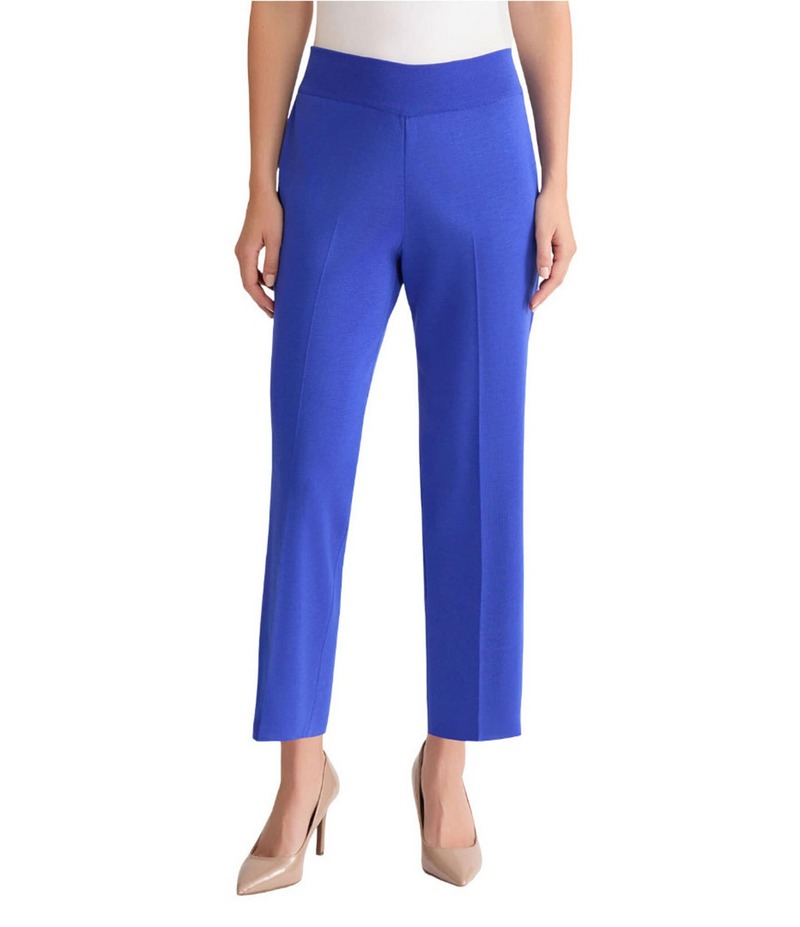 ミンウォン レディース ボトムス カジュアルパンツ ストレート パンツ クロップド Ming Wang Woven Slim Straight Leg Elastic Waist Cropped Pull-On Pants Sapphire Sea サファイア 16,546円
