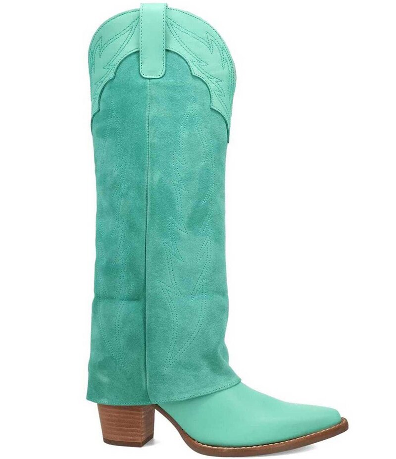 ディンゴ レディース シューズ ブーツ・レインブーツ トール スエード ブーツ Dingo Wild Fire Suede Cuffed Tall Western Boots Green グリーン