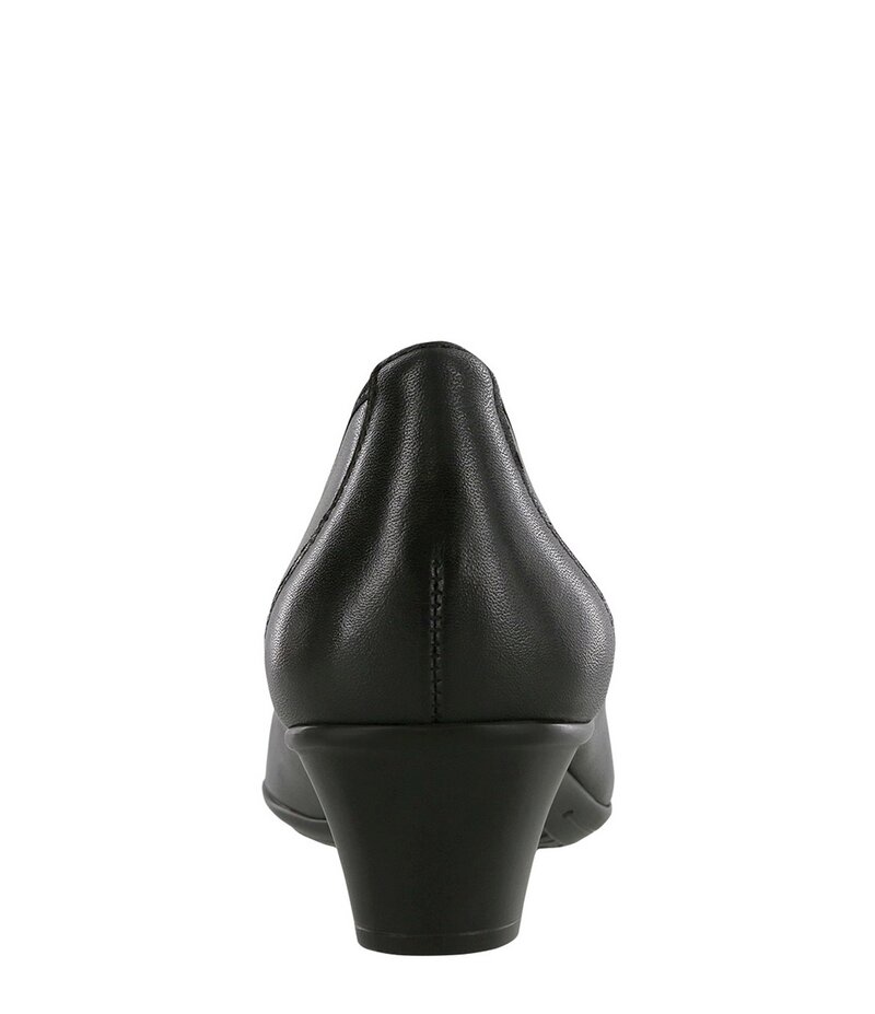 サス レディース シューズ パンプス なめし革 踵 SAS Milano Leather Block Heel Pumps Black 黒いこと