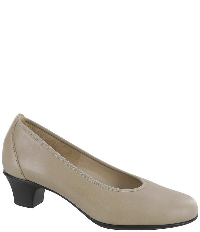 サス レディース シューズ パンプス なめし革 踵 SAS Milano Leather Block Heel Pumps Crema
