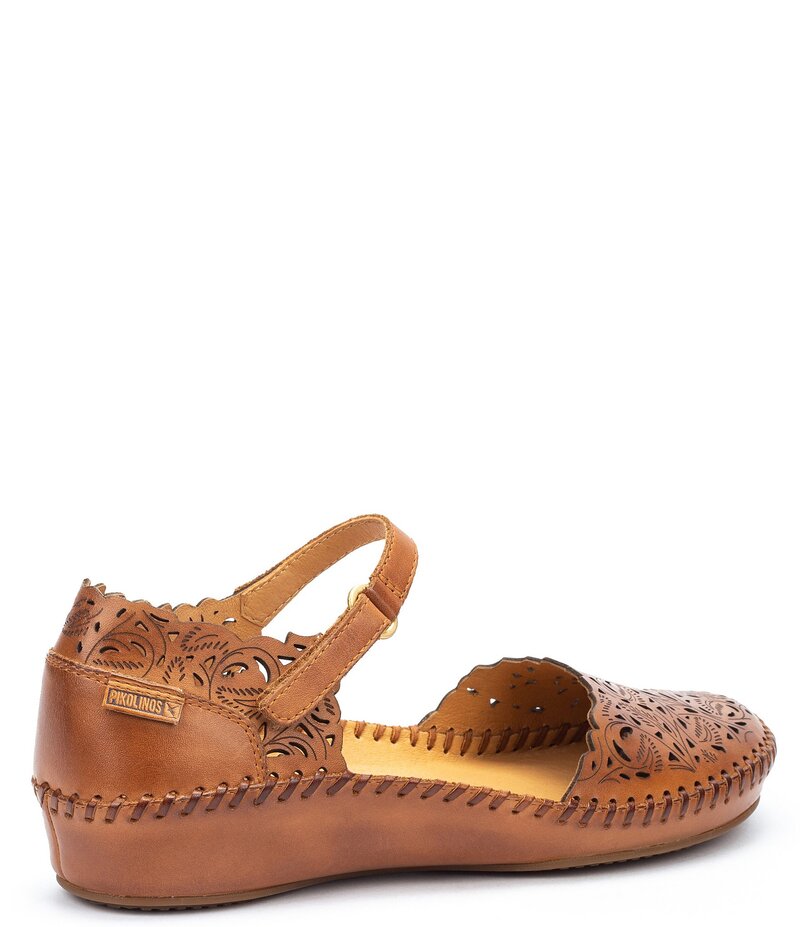 ピコリーノス レディース シューズ パンプス なめし革 Pikolinos Puerto Vallarta Leather Mary Jane Flats Brandy