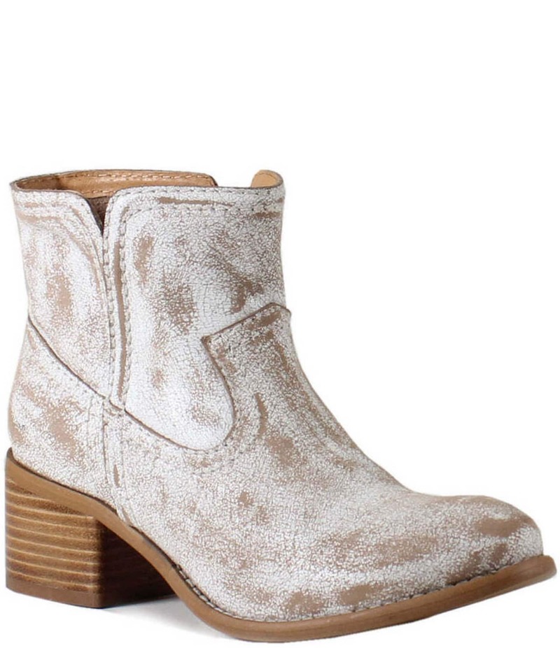 ディバトゥルー レディース シューズ ブーツ・レインブーツ レザー Diba True Walnut Grove Distressed Leather Western Booties White ホワイト|ReVida 店