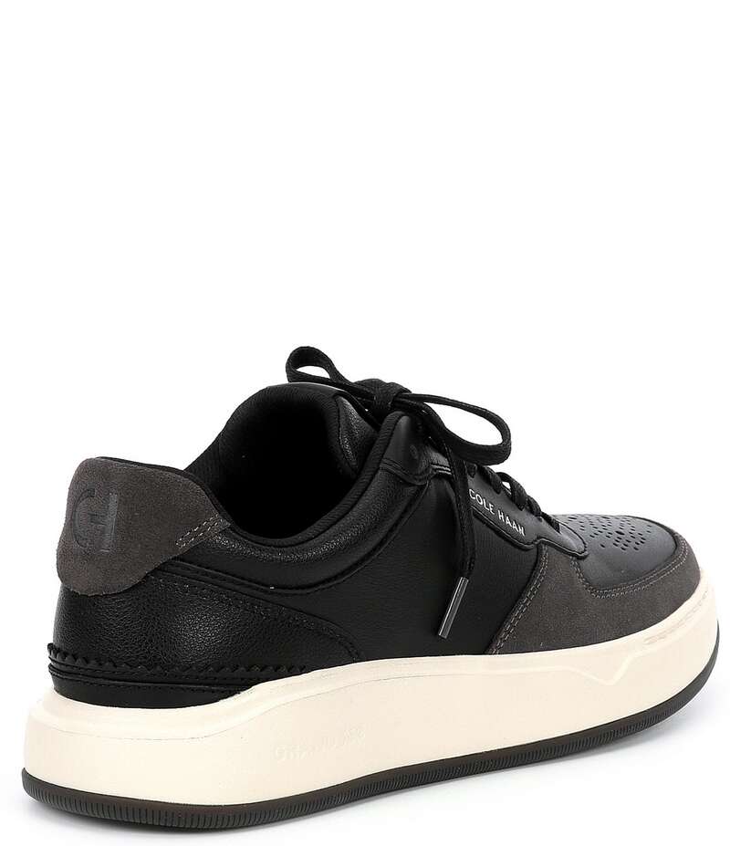 コールハーン メンズ シューズ ドレスシューズ スニーカー レザー Cole Haan Men's GrandPro Crossover Leather Sneakers Black/Dark Pavement/Ivory アイボリー｜ReVida 店