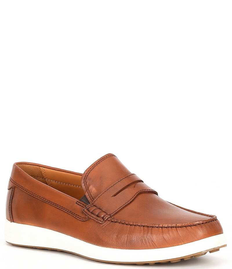 エコー メンズ シューズ スリッポン・ローファー レザー ローファー ECCO Men's Lite Leather Moc Penny Loafers Cognac
