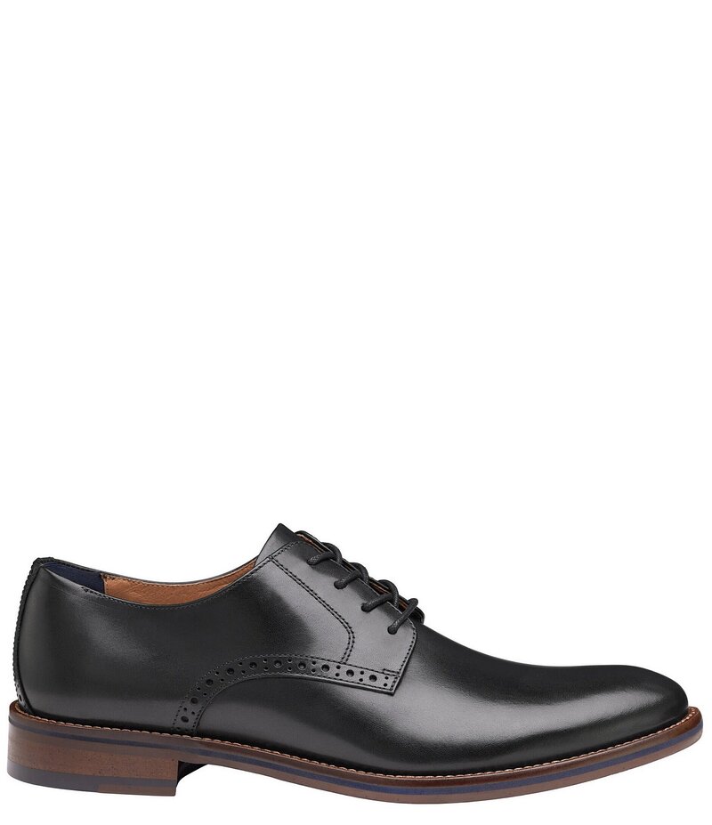 ジョンストンアンドマーフィー メンズ シューズ ドレスシューズ オックスフォード ブローグ レザー Johnston & Murphy Conard 2.0 Leather Plain Toe Brogue Detail Oxfords Black ブラック