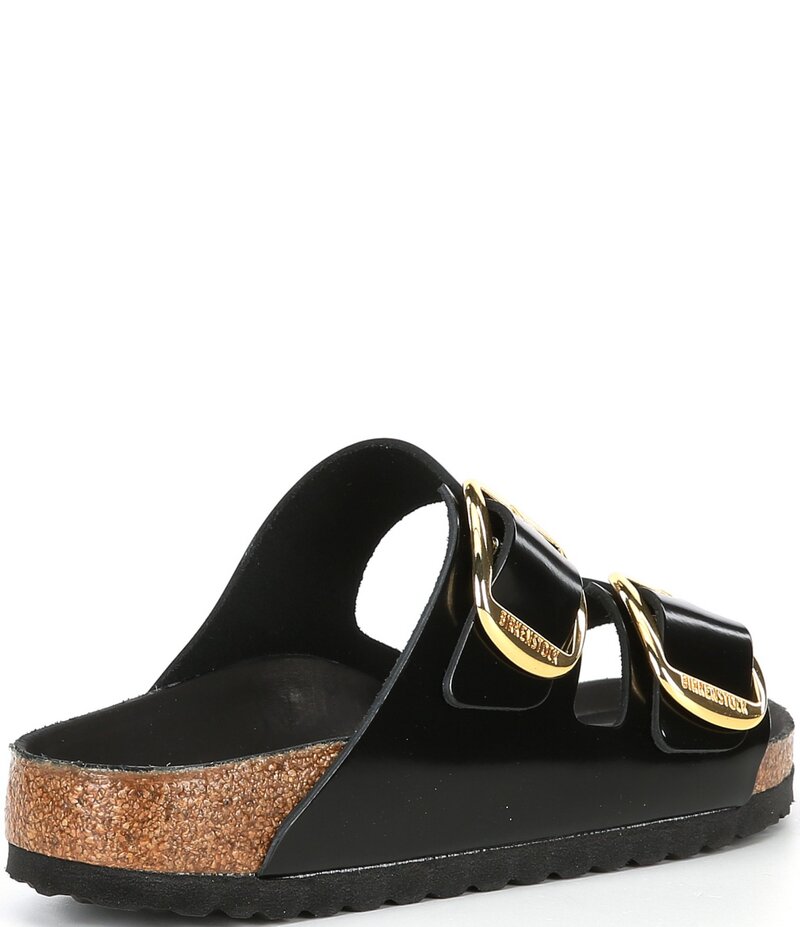 ビルケンシュトック レディース シューズ パンプス サンダル Birkenstock Women\u0027s Arizona Big Buckle High Shine Slide Sandals Black 黒いこと