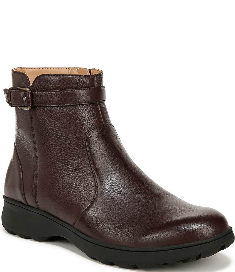 バイオニック レディース シューズ ブーツ・レインブーツ アンクル ブーツ レザー Vionic Redding Leather Buckle Ankle Booties Chocolate チョコレート