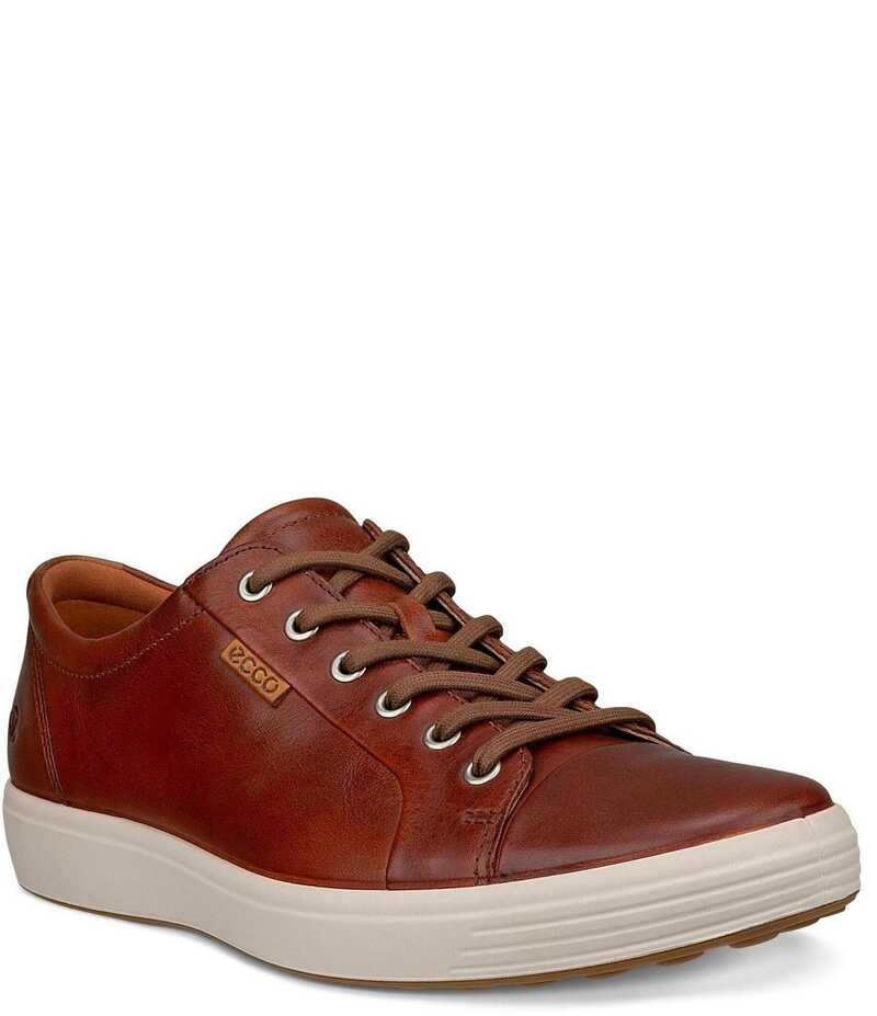 エコー メンズ シューズ ドレスシューズ スニーカー レザー ECCO Men's Soft VII Leather Sneakers Cognac