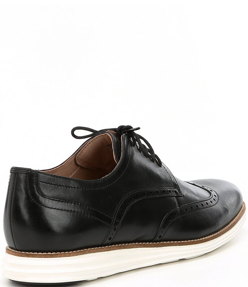 コールハーン メンズ シューズ ドレスシューズ ウィングチップ オックスフォード ブローグ レザー Cole Haan Men's OriginalGrand Leather Brogue Wingtip Detail Oxfords Black/White ホワイト