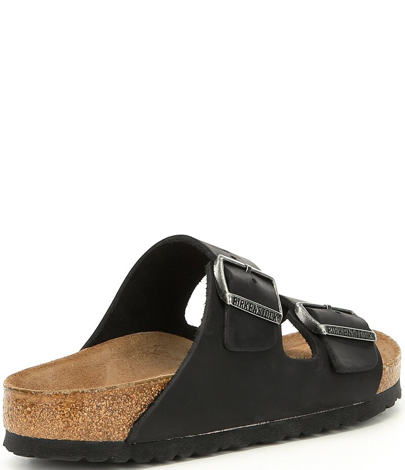 ビルケンシュトック レディース シューズ パンプス サンダル なめし革 Birkenstock Women\u0027s Arizona Oiled Leather Soft Footbed Slide Sandals Black 黒いこと