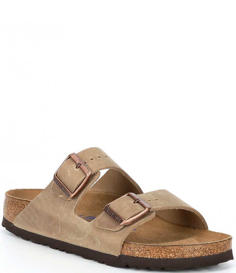 ビルケンシュトック レディース シューズ パンプス サンダル なめし革 Birkenstock Women\u0027s Arizona Oiled Leather Soft Footbed Slide Sandals Tobacco