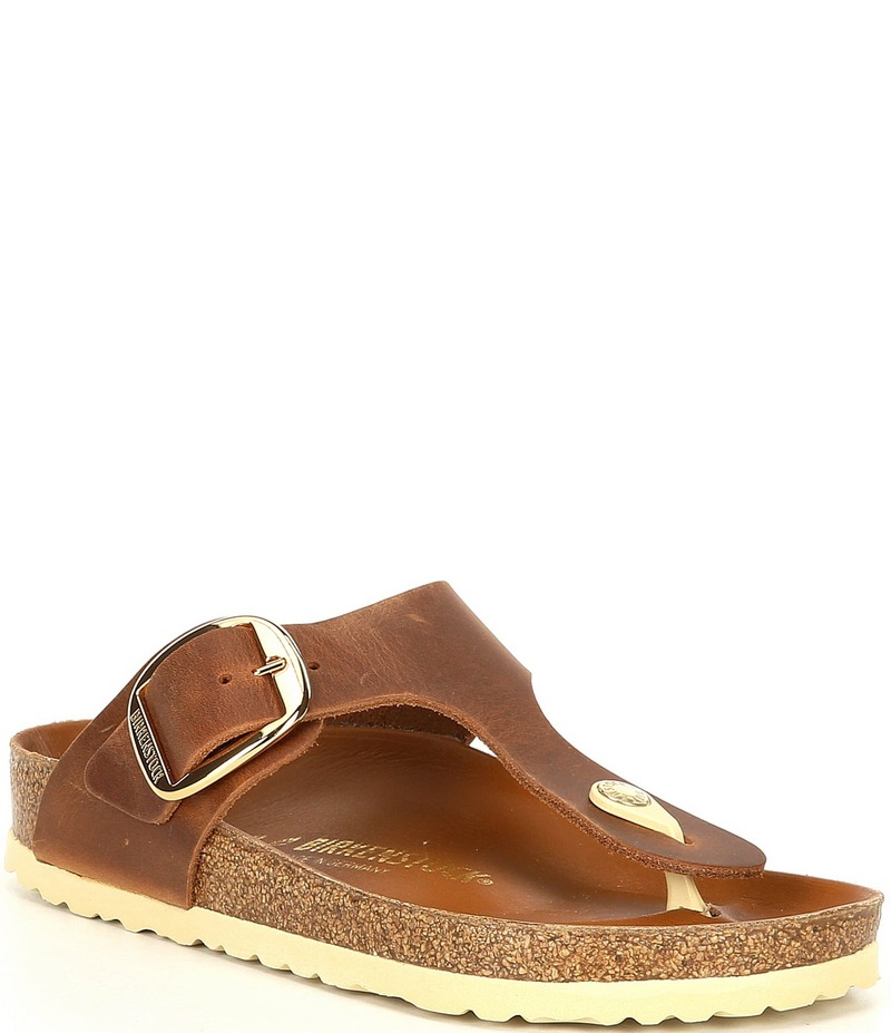 ビルケンシュトック レディース シューズ パンプス サンダル なめし革 Birkenstock Women\u0027s Gizeh Big Buckle Oiled Leather Thong Sandals Cognac