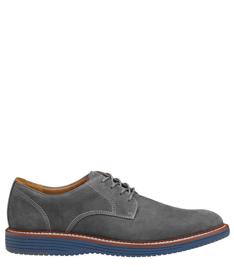 ジョンストンアンドマーフィー メンズ シューズ ドレスシューズ オックスフォード レース Johnston & Murphy Men's Upton Nubuck Plain Toe Lace Up Oxfords Gray グレー｜ReVida 店