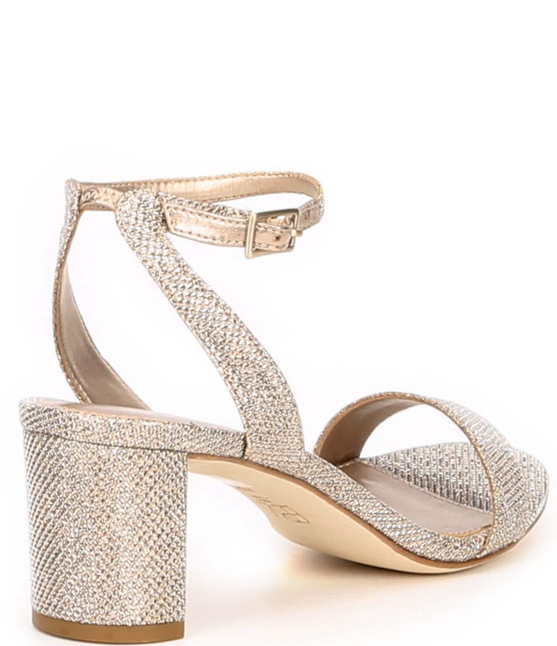 ペレモーダ レディース シューズ サンダル トール アンクル Pelle Moda Moira 2 Metallic Textile Ankle Strap Dress Sandals Platinum Gold ゴールド｜ReVida 店