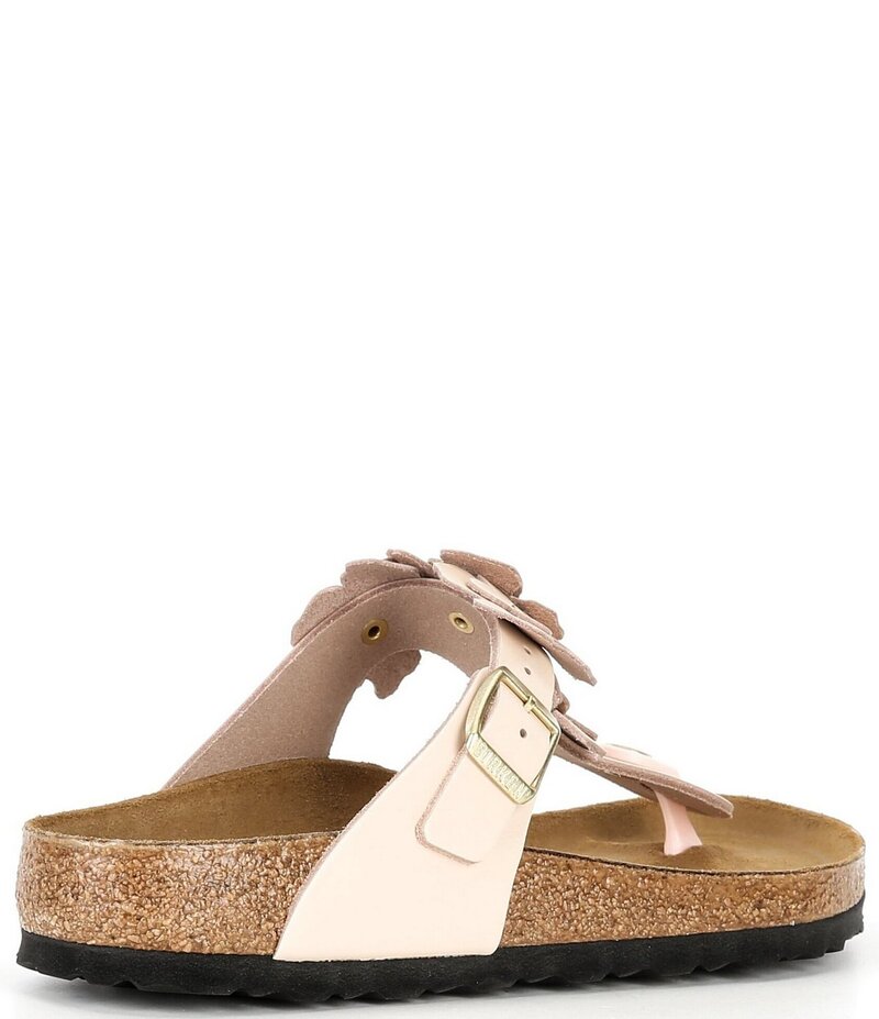ビルケンシュトック レディース シューズ パンプス サンダル なめし革 Birkenstock Women\u0027s Gizeh Flower Ornament Leather Thong Sandals Light Rose