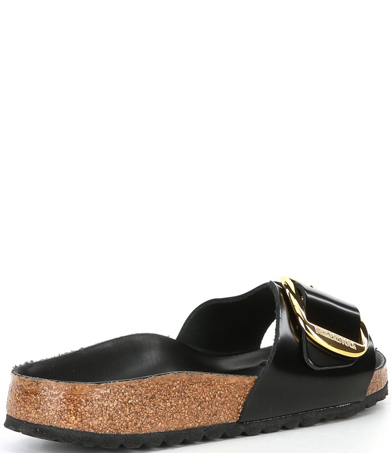 ビルケンシュトック レディース シューズ パンプス サンダル Birkenstock Women\u0027s Madrid Big Buckle High Shine Slide Sandals Black 黒いこと
