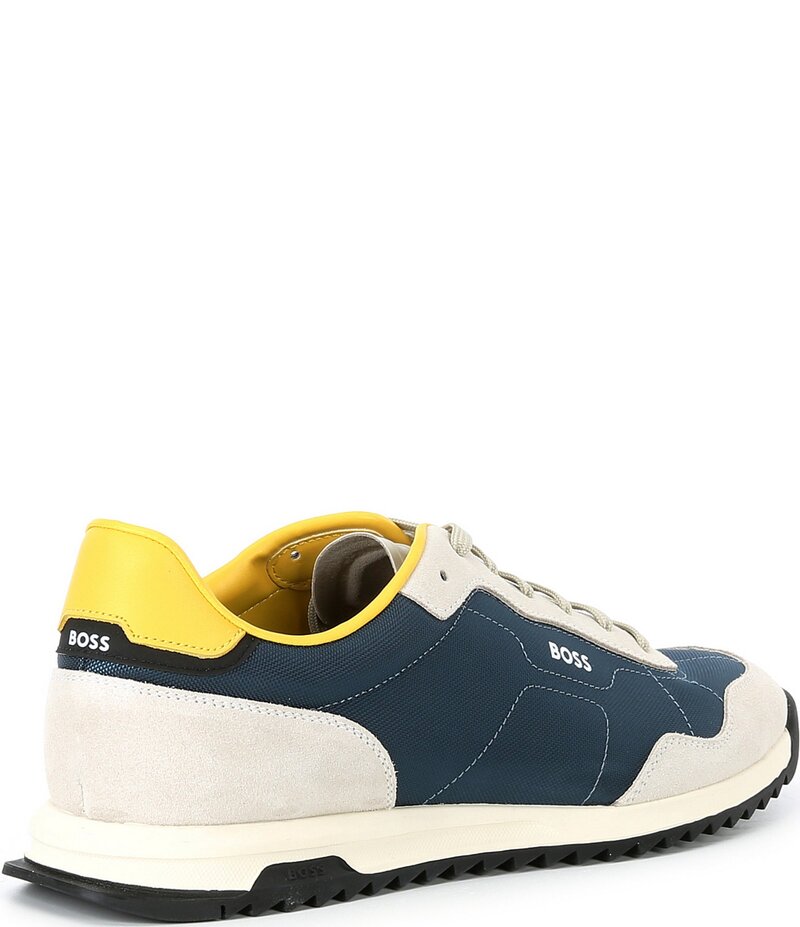 ヒューゴボス メンズ シューズ ドレスシューズ スニーカー スエード Hugo Boss Men's Zayn Suede Low Profile Sneakers Blue/Beige ブルー