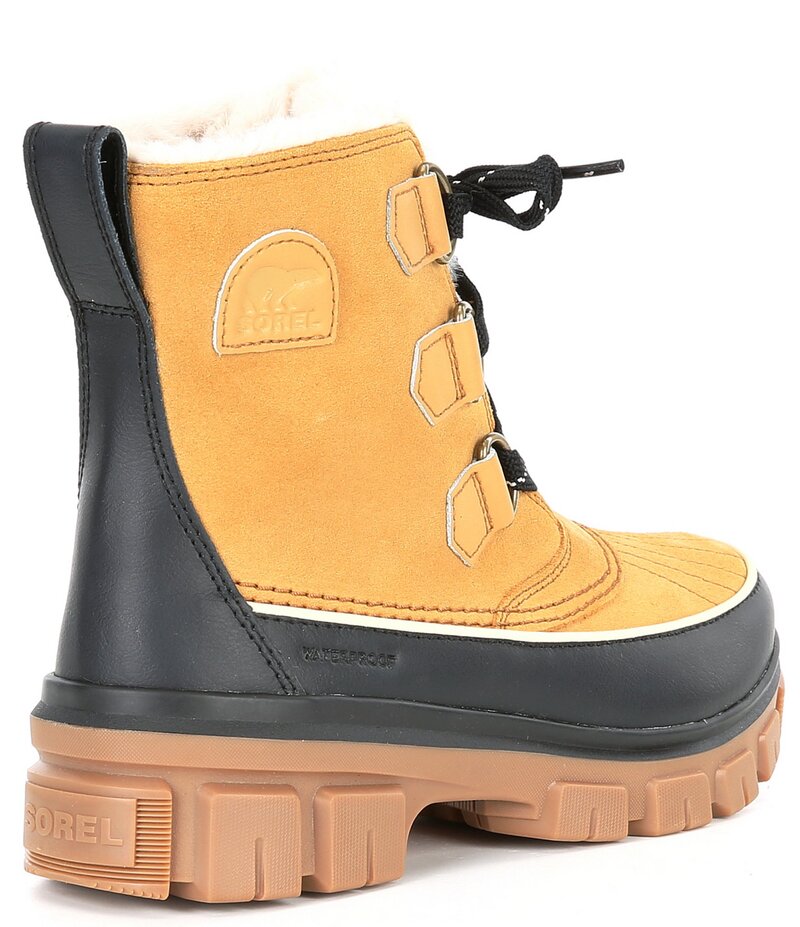 ソレル レディース シューズ ブーツ・レインブーツ スエード ブーツ Sorel Tivoli V Waterproof Suede Cold Weather Booties Curry/Black ブラック|ReVida 店