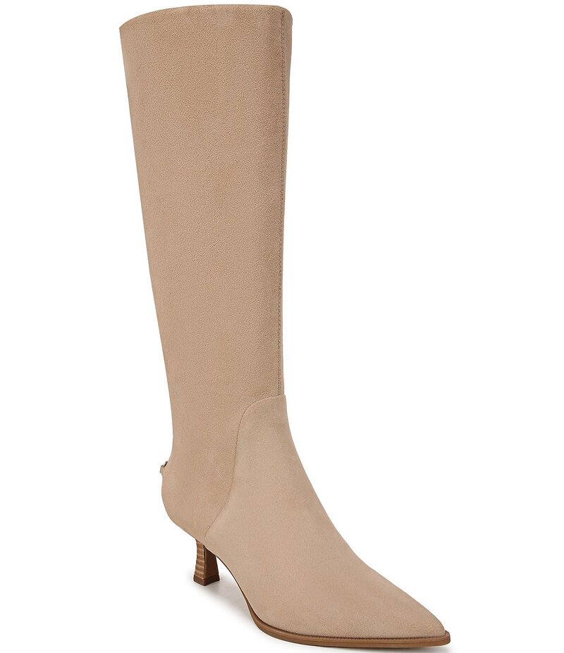 サムエデルマン レディース シューズ ブーツ・レインブーツ トール スエード ブーツ ヒール Circus NY by Sam Edelman Yulia Suede Pointed Toe Kitten Heel Tall Dress Boots Warm Oat