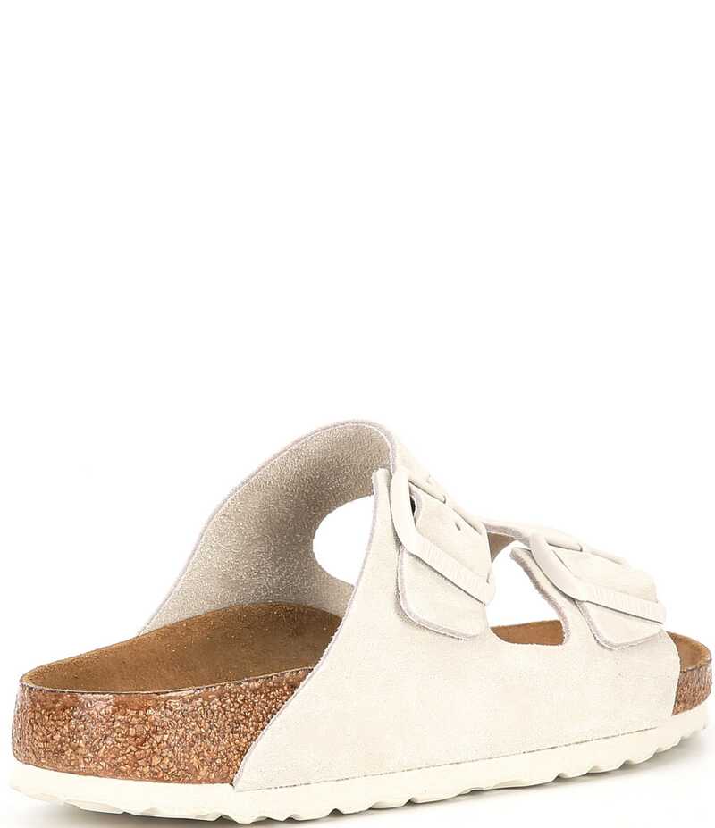 ビルケンシュトック レディース シューズ パンプス サンダル 天鵞絨 スエードクロス Birkenstock Women\u0027s Arizona Soft Footbed Velvet Suede Slide Sandals Antique White 白いこと