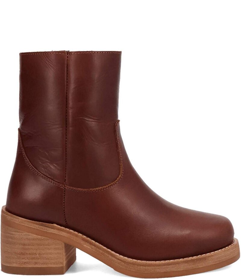 ディンゴ レディース シューズ ブーツ・レインブーツ レザー Dingo Roxy Leather Chunky Sole Booties Brown ブラウン