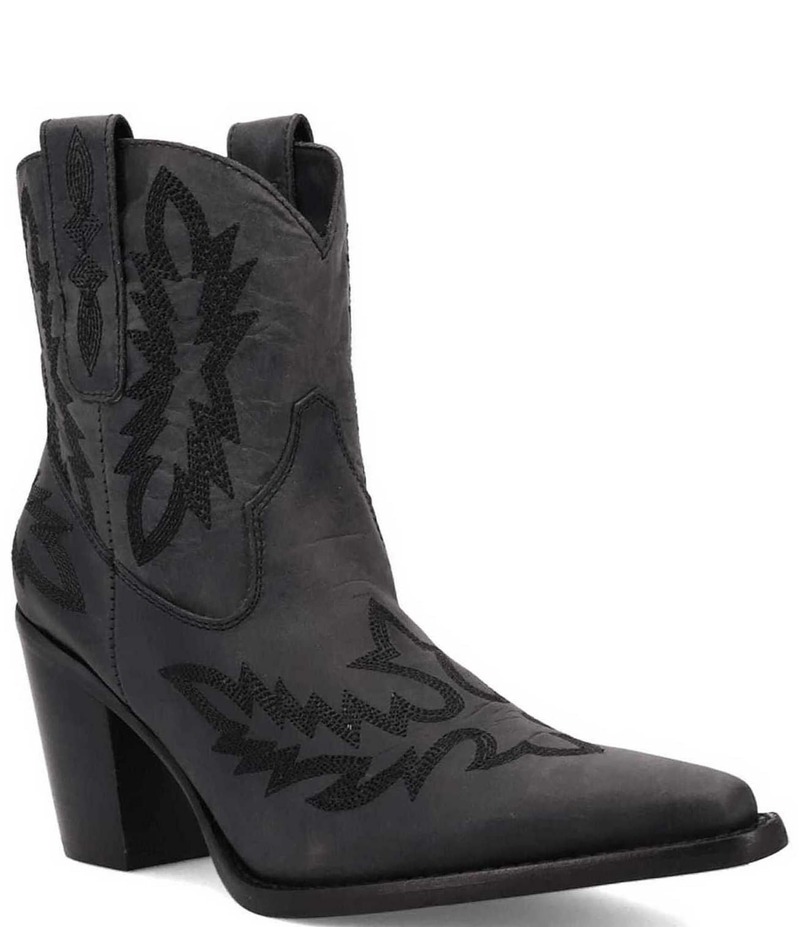 ディンゴ レディース シューズ ブーツ・レインブーツ レザー Dingo Rocky Top Leather Western Stitch Booties Black ブラック