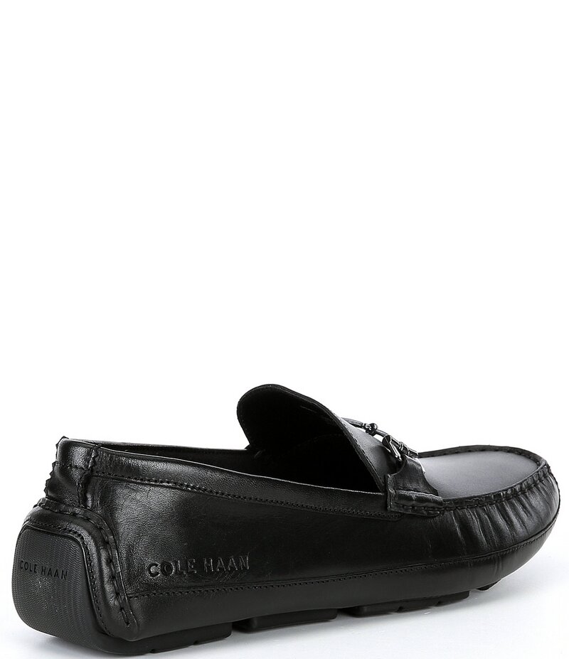 コールハーン メンズ シューズ スリッポン・ローファー レザー Cole Haan Men's Wyatt Leather Bit Buckle Drivers Black ブラック｜ReVida 店