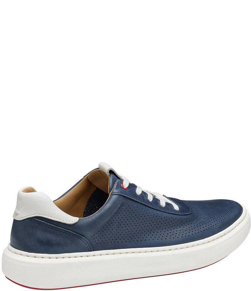 ジョンストンアンドマーフィー メンズ シューズ ドレスシューズ スニーカー レザー Johnston & Murphy Men's Anders Perforated Leather U-Throat Sneakers Navy/White ホワイト
