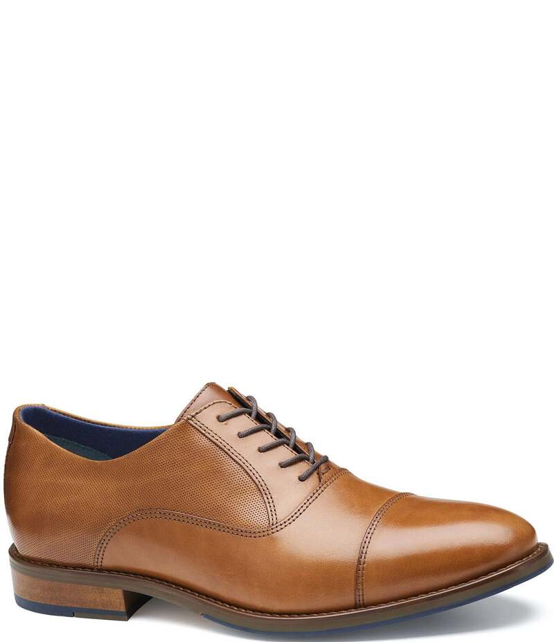 ジョンストンアンドマーフィー メンズ シューズ ドレスシューズ オックスフォード キャップ レース レザー Johnston & Murphy Men's Landry Embossed Leather Cap Toe Lace Up Oxfords Tan タン