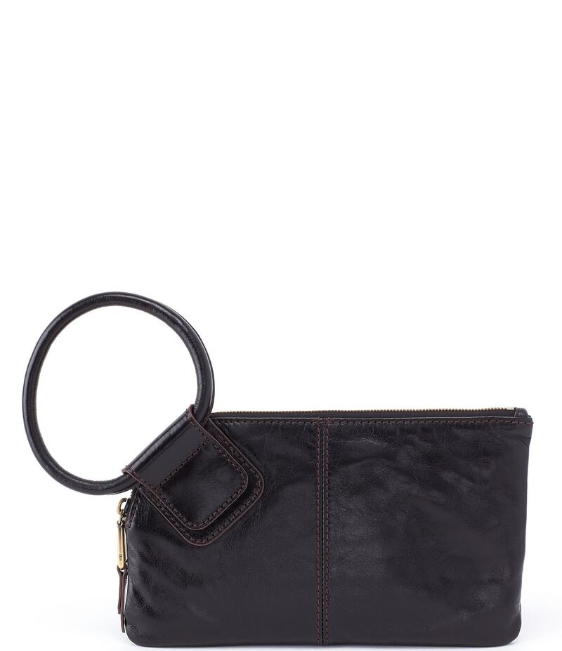 ホボ レディース 付属品 紙入れ なめし革 HOBO Sable Leather Ring-Handle Wristlet Black 黒いこと