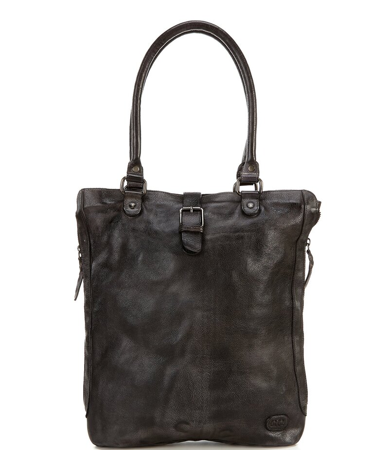 ベッドステュ レディース バッグ トートバッグ レザー Bed Stu Mildred North South Leather Slouchy Zip Tote Bag Black Dip Dye ブラック