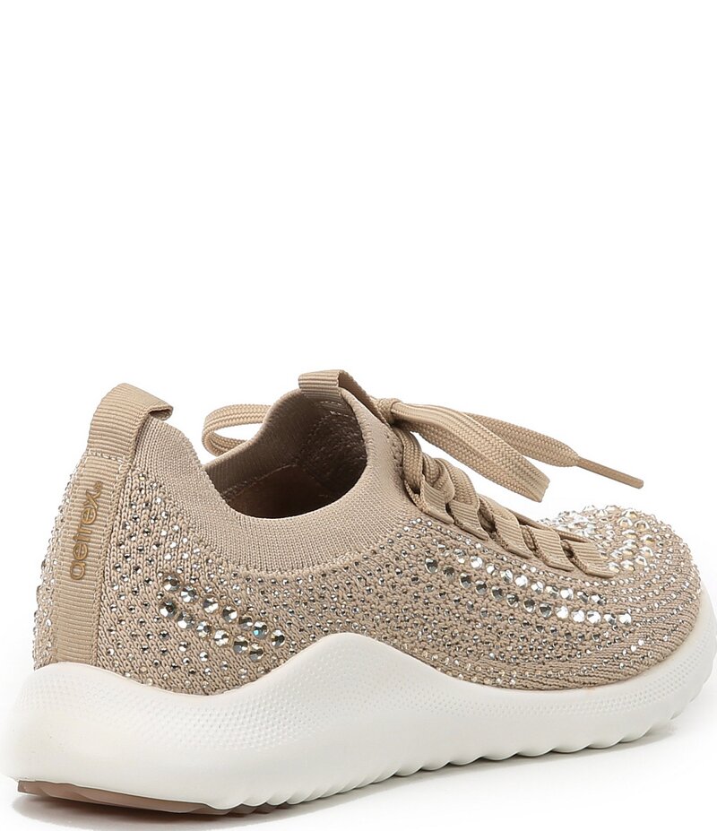 エイトレックス レディース シューズ スニーカー 編み物 Aetrex Carly Sparkle Knit Rhinestone Embellished Sneakers Nude