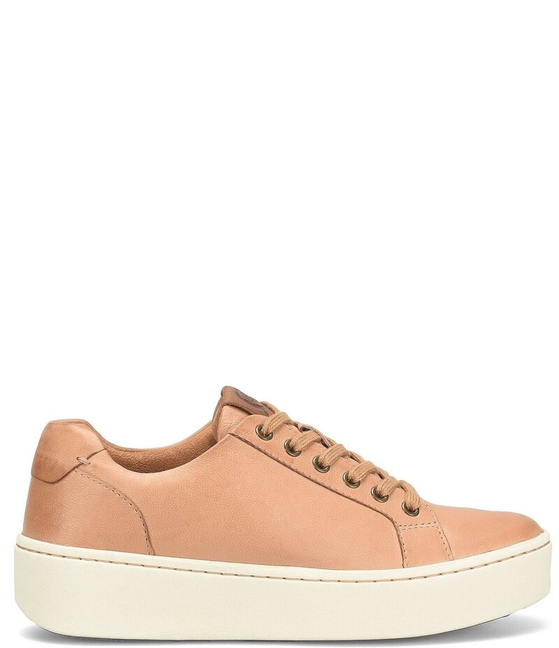 ボーン レディース シューズ スニーカー プラットホーム なめし革 Born Mira Leather Platform Sneakers Almond Natural