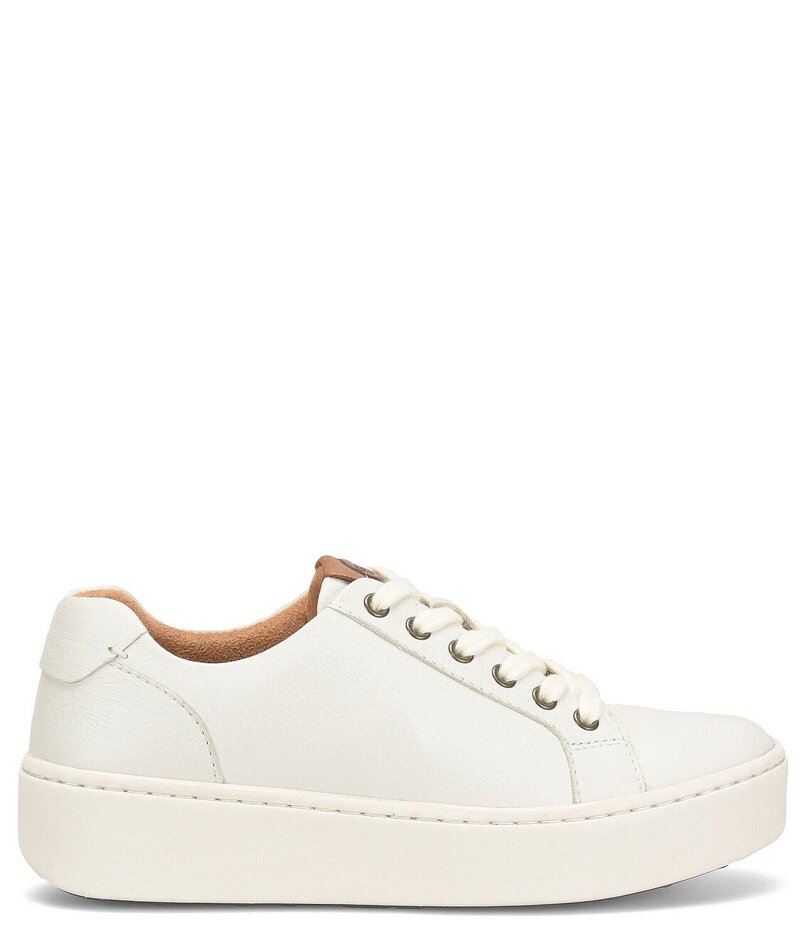 ボーン レディース シューズ スニーカー プラットホーム なめし革 Born Mira Leather Platform Sneakers Sea Salt White 白いこと