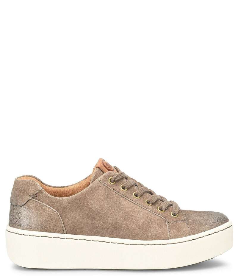 ボーン レディース シューズ スニーカー プラットホーム スエードクロス Born Mira Distressed Suede Platform Sneakers Taupe トープ