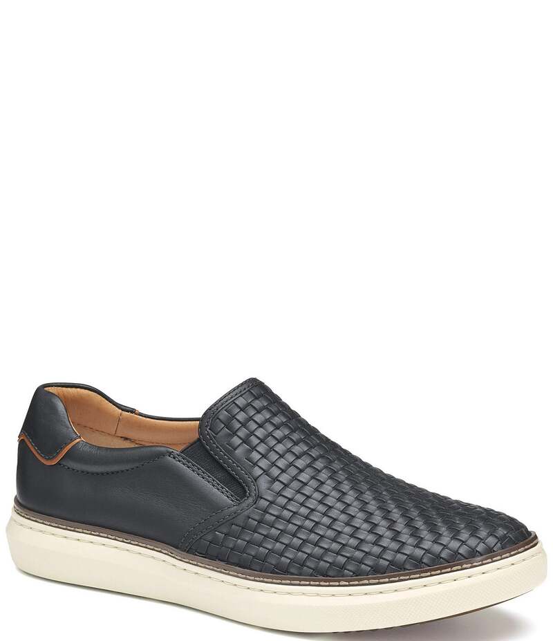ジョンストンアンドマーフィー メンズ シューズ スリッポン・ローファー スニーカー レザー Johnston & Murphy Men's McGuffey 2 Woven Leather Slip On Sneakers Black ブラック