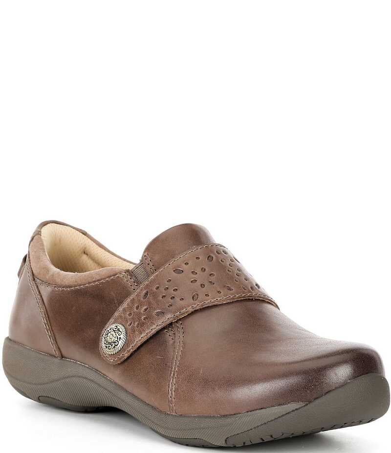 ダンスコ レディース シューズ スニーカー レザー Dansko Sallie Leather Adjustable Strap Slip On Sneakers Stone ストーン