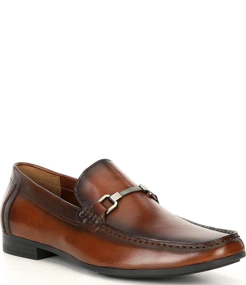 スティーブ マデン メンズ シューズ スリッポン・ローファー レザー ローファー Steve Madden Men's Privacy Burnished Leather Bit Buckle Loafers Cognac