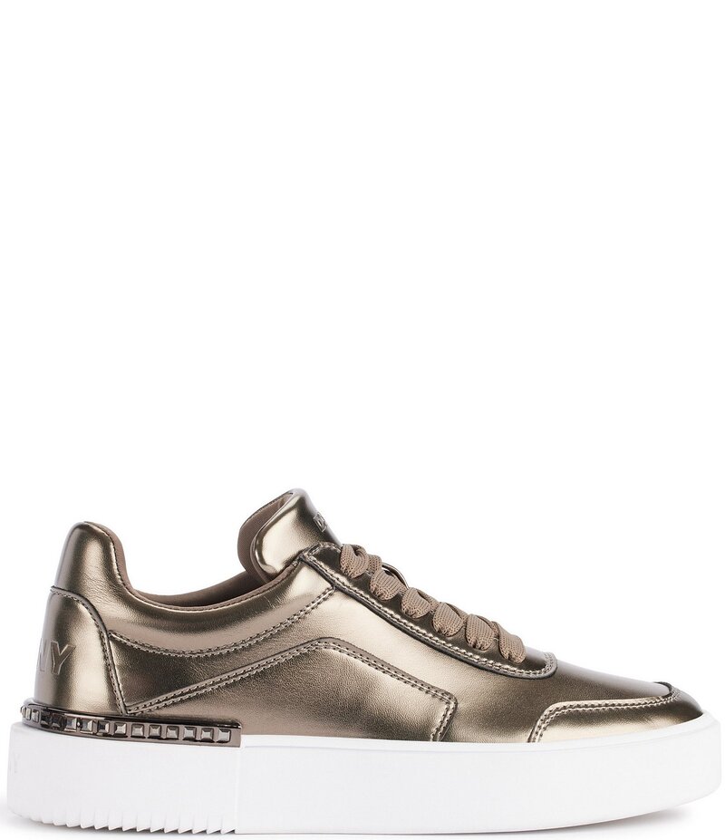 ダナキャラン レディース ボトムス カジュアルパンツ プラットフォーム トール スニーカー レース レザー DKNY by Donna Karan Beverley Metallic Leather Lace Up Platform Sneakers Ash アッシュ｜ReVida 店 27,170円